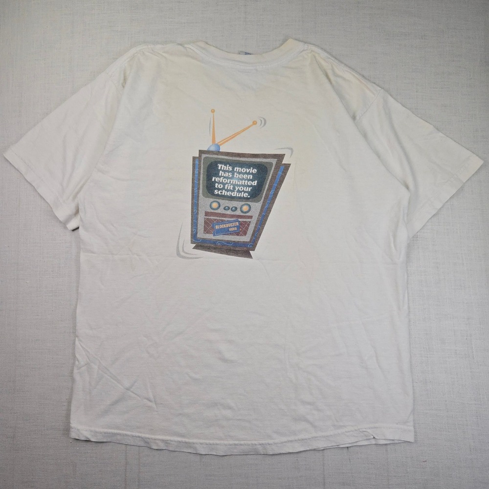 VTG Blockbuster Video T Shirt XL Mens Royal Avalon White Movie Promo Graphic Tee
